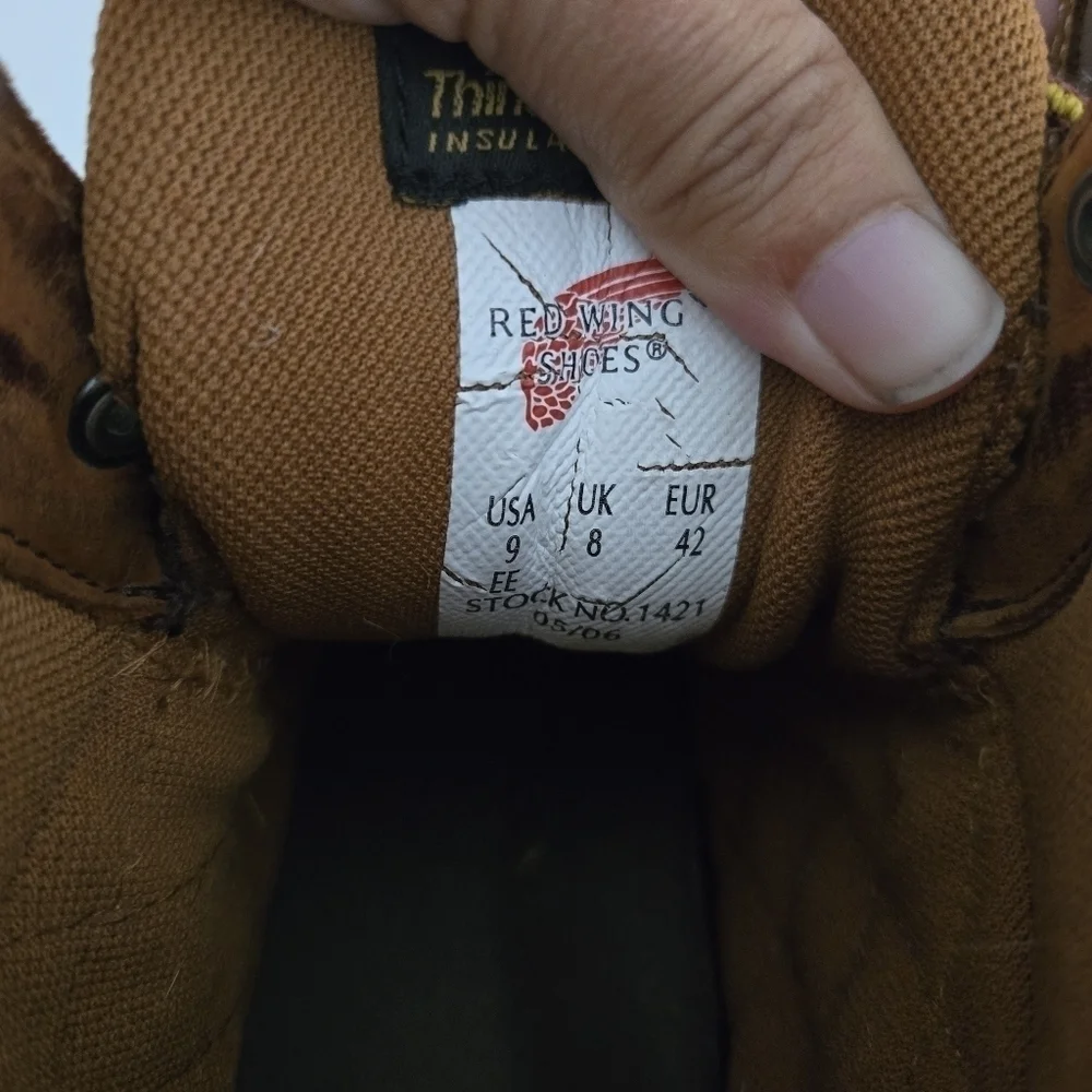 Red Wings Vintage Y2K 1421 Suede Leather Lace-Up Work Boots Camel Tan Size 9 Men
